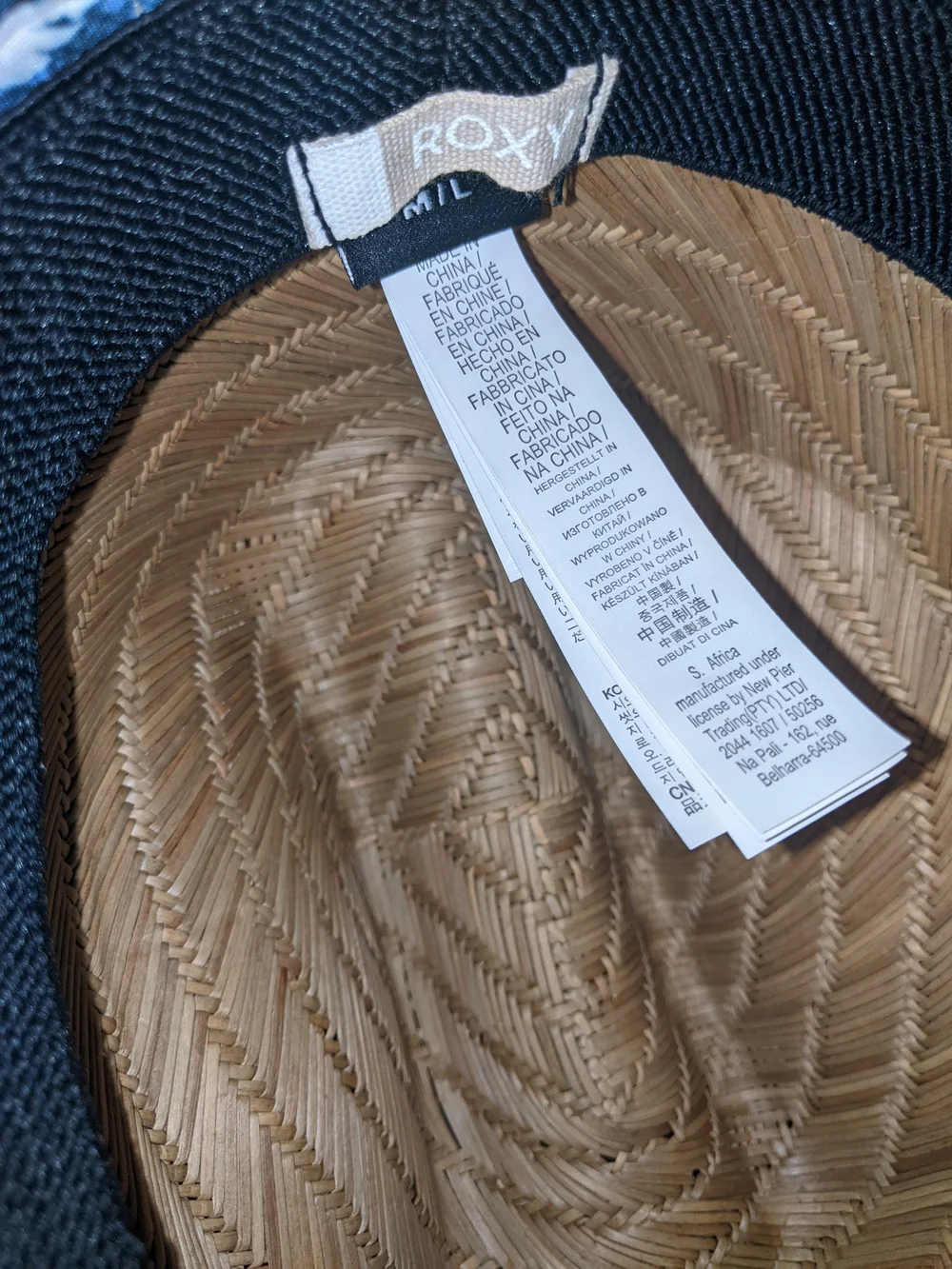 Roxy Wide Brim Sun Hat Sz. M/L